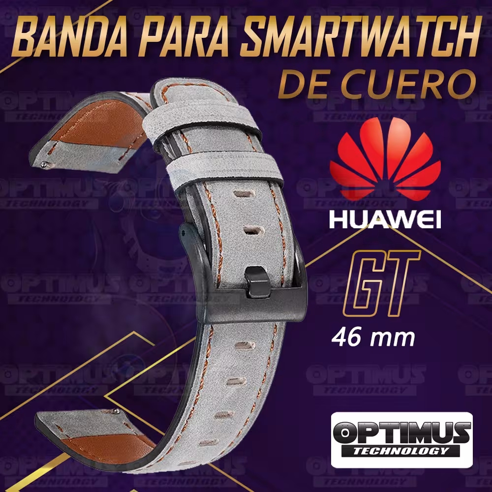 Manilla Correa De Cuero Y Vidrio Smartwatch Huawei Gt 46mm | OPTIMUS TECHNOLOGY™ | CRR-CR-VTP-HW-GT-46 |