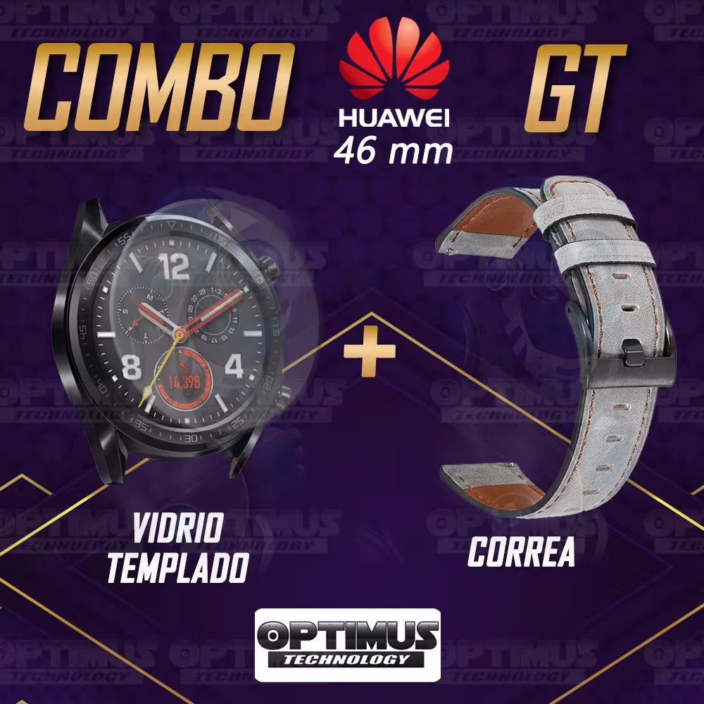 Manilla Correa De Cuero Y Vidrio Smartwatch Huawei Gt 46mm | OPTIMUS TECHNOLOGY™ | CRR-CR-VTP-HW-GT-46 |