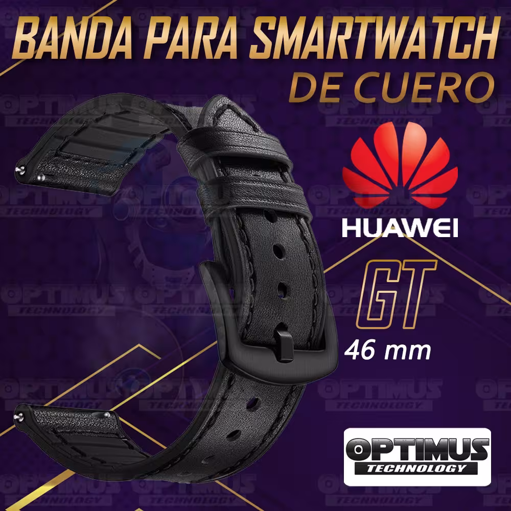 Pulso Manilla Correa De Cuero Smartwatch Huawei GT 46mm | OPTIMUS TECHNOLOGY™ | CRR-CRO-GT-46 |