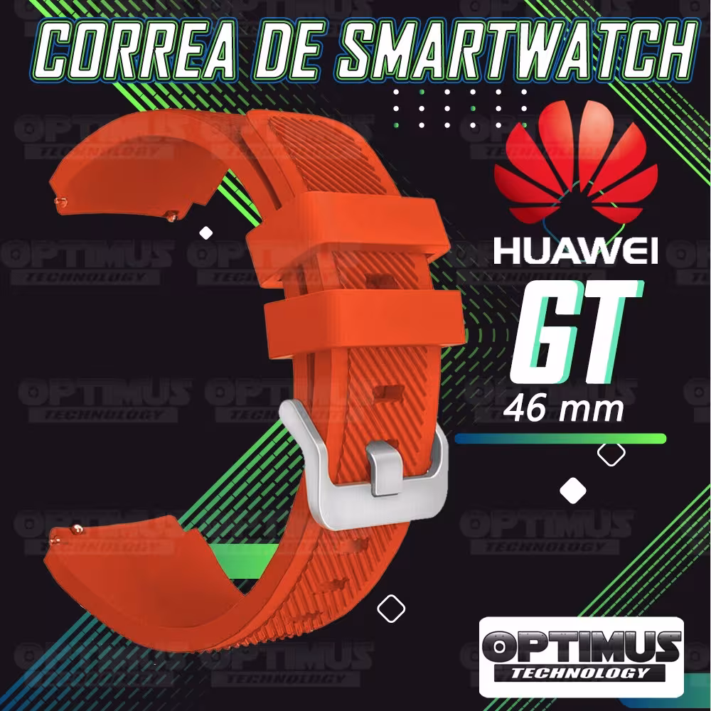 Kit Correa Pulso Manilla de Goma Y Vidrio Templado Huawei Gt 46mm | OPTIMUS TECHNOLOGY™ | CRRY-VTP-HW-GT-46 |