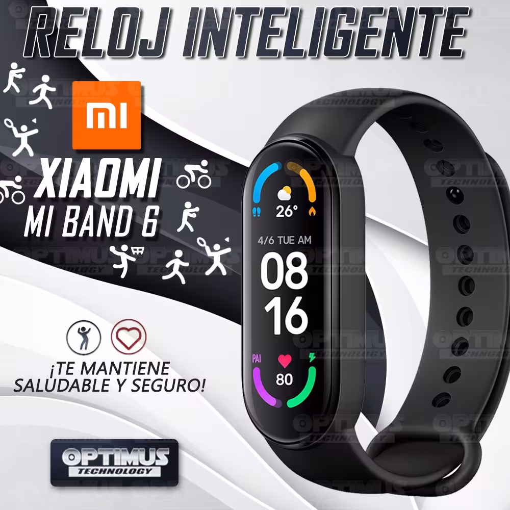 Reloj Inteligente Smartwatch Xiaomi Mi Band 6 Compatible Android IOS | XIAOMI COLOMBIA | SW-XMI-MB-6 |