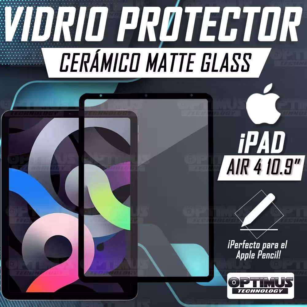 Vidrio Templado Protector Cerámico Nano Matte Glass Tablet iPad Air 4 10.9" 2020 | OPTIMUS TECHNOLOGY™ | VTP-CRMTG-IPDA4-10.9 |