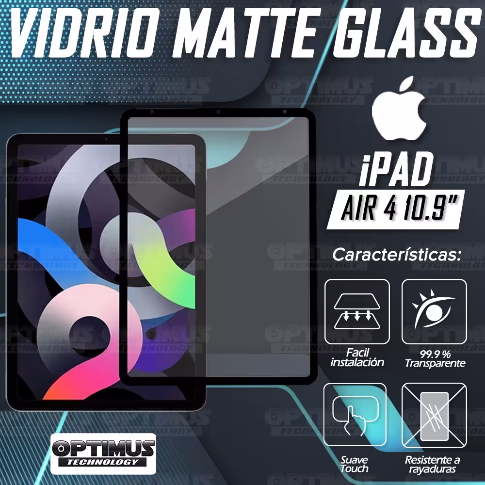 Vidrio Templado Protector Cerámico Nano Matte Glass Tablet iPad Air 4 10.9" 2020 | OPTIMUS TECHNOLOGY™ | VTP-CRMTG-IPDA4-10.9 |