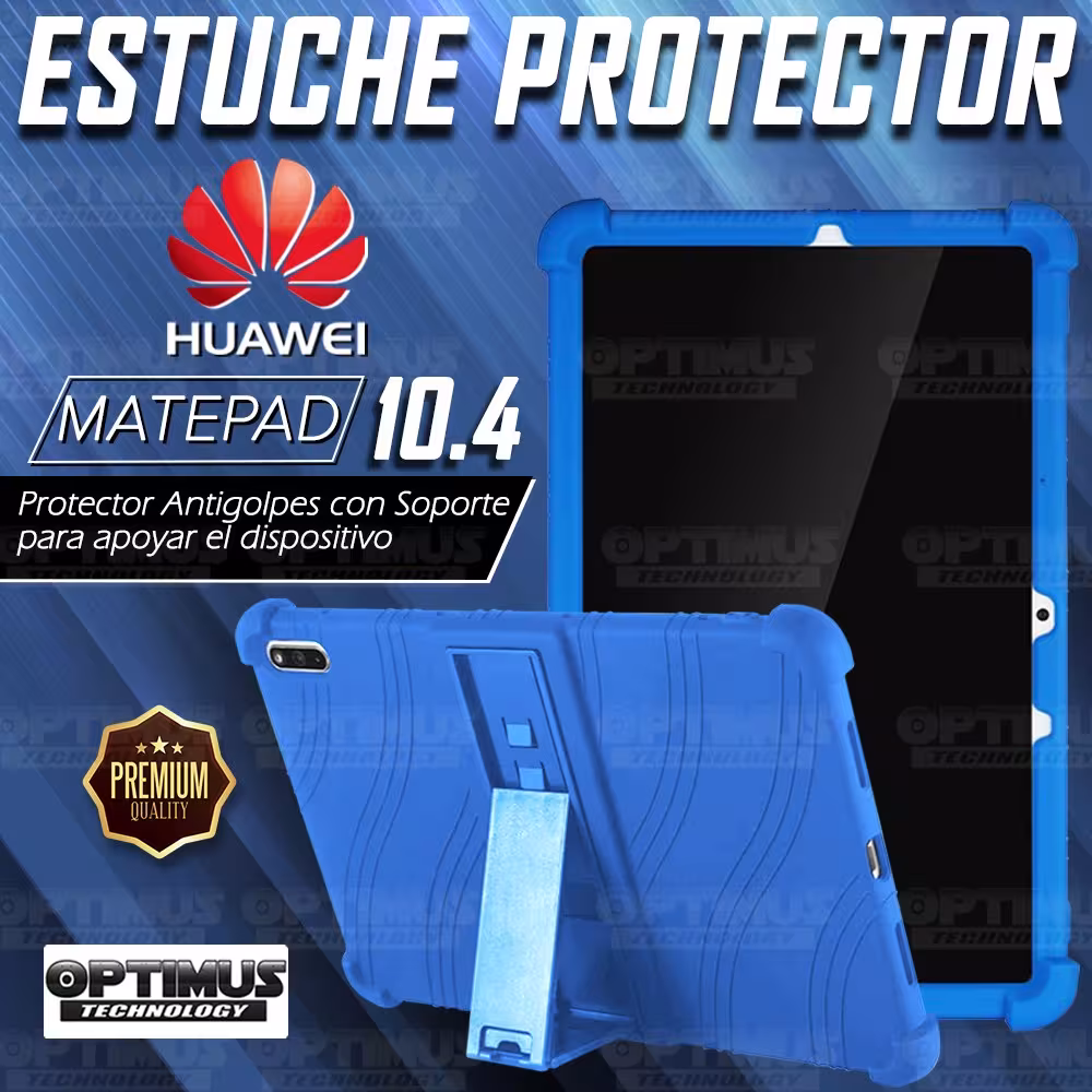 Kit Vidrio templado y Estuche Protector de goma antigolpes con soporte Tablet Huawei matepad 10.4 OPTIMUS TECHNOLOGY™ - 3