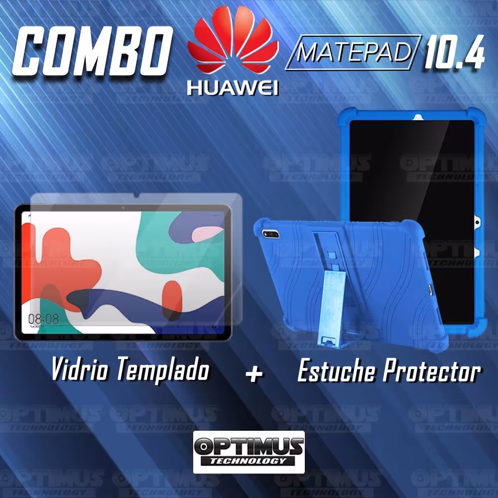 Kit Vidrio templado y Estuche Protector de goma antigolpes con soporte Tablet Huawei matepad 10.4 OPTIMUS TECHNOLOGY™ - 2