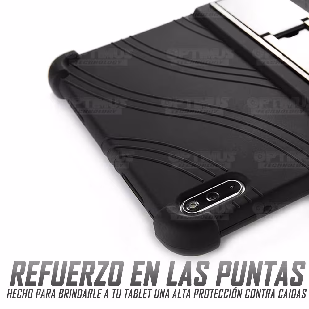 Kit Vidrio templado y Estuche Protector de goma antigolpes con soporte Tablet Huawei matepad 10.4 OPTIMUS TECHNOLOGY™ - 30