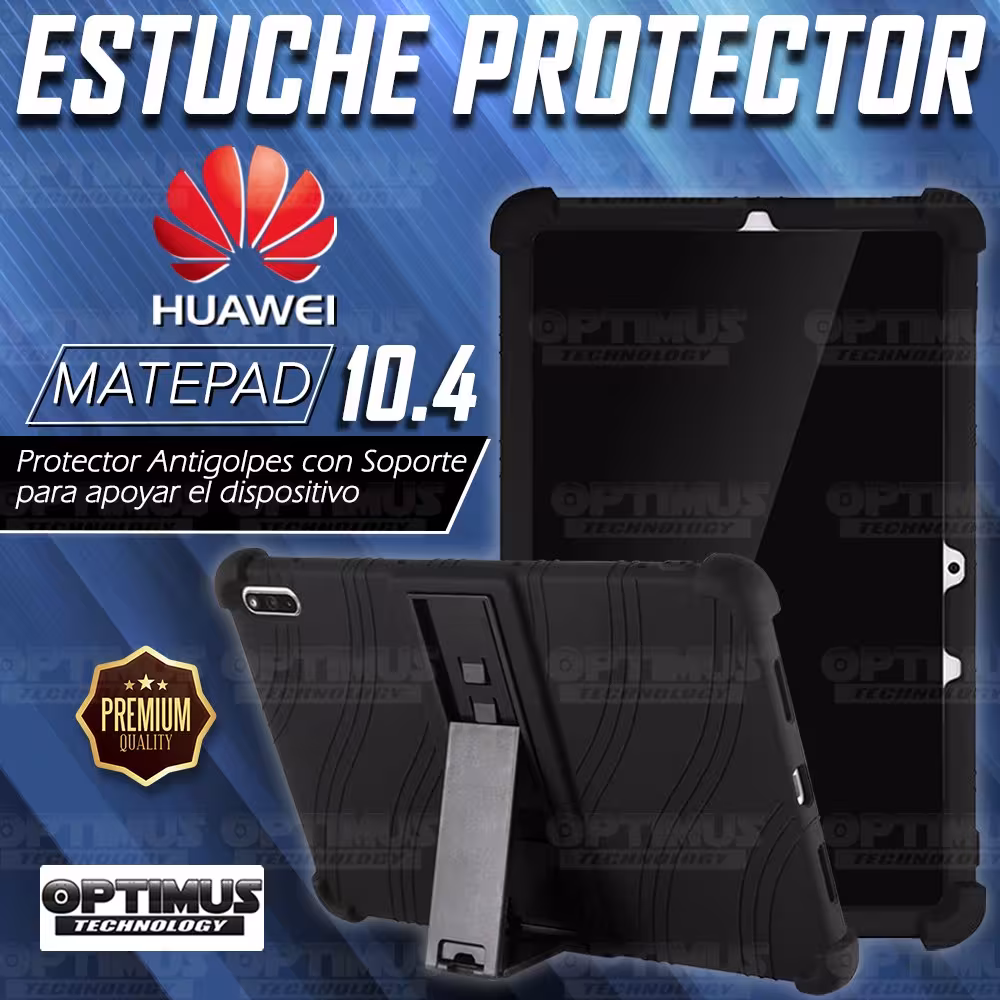 Kit Vidrio templado y Estuche Protector de goma antigolpes con soporte Tablet Huawei matepad 10.4 OPTIMUS TECHNOLOGY™ - 8