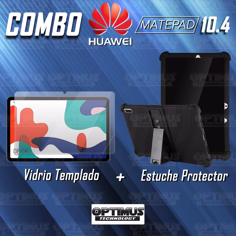 Kit Vidrio templado y Estuche Protector de goma antigolpes con soporte Tablet Huawei matepad 10.4 OPTIMUS TECHNOLOGY™ - 7