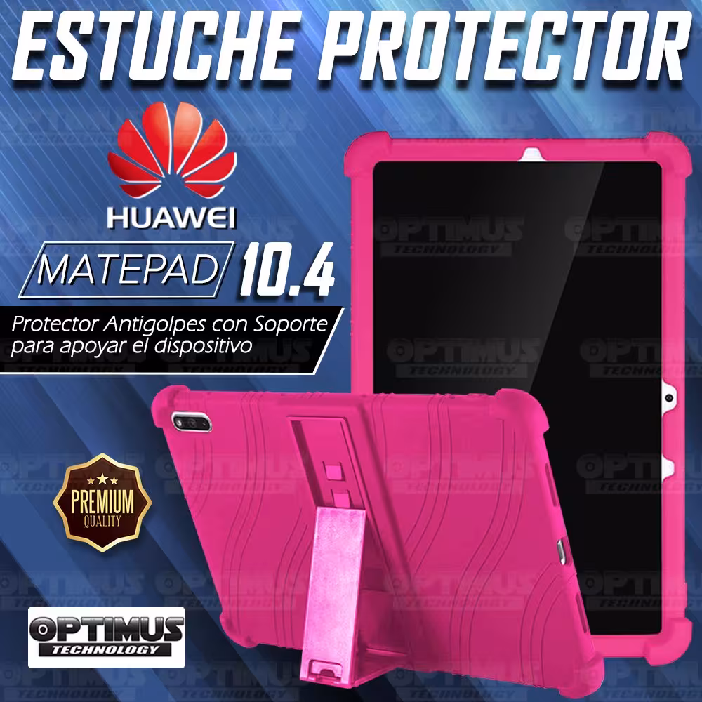 Kit Vidrio templado y Estuche Protector de goma antigolpes con soporte Tablet Huawei matepad 10.4 OPTIMUS TECHNOLOGY™ - 18