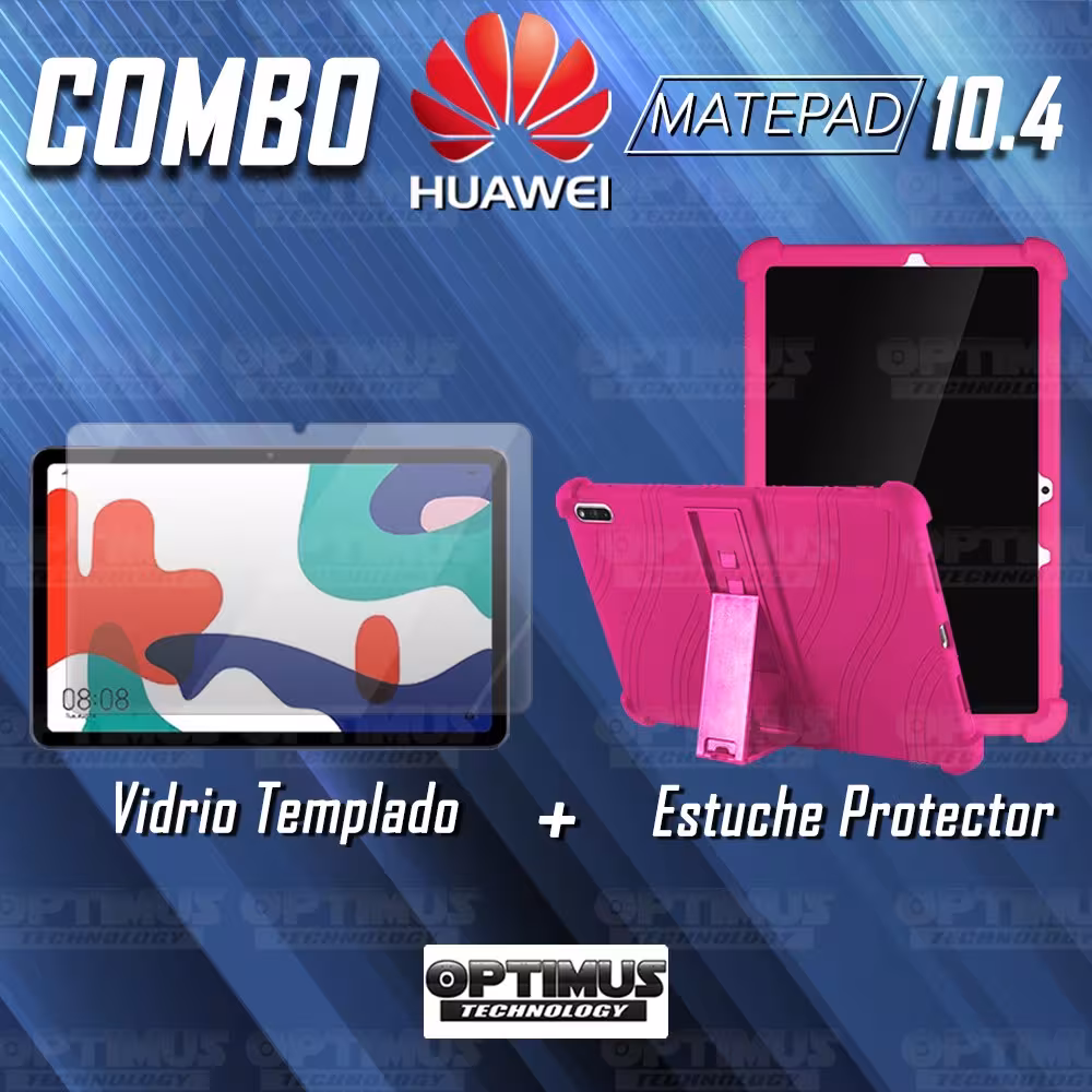 Kit Vidrio templado y Estuche Protector de goma antigolpes con soporte Tablet Huawei matepad 10.4 OPTIMUS TECHNOLOGY™ - 17
