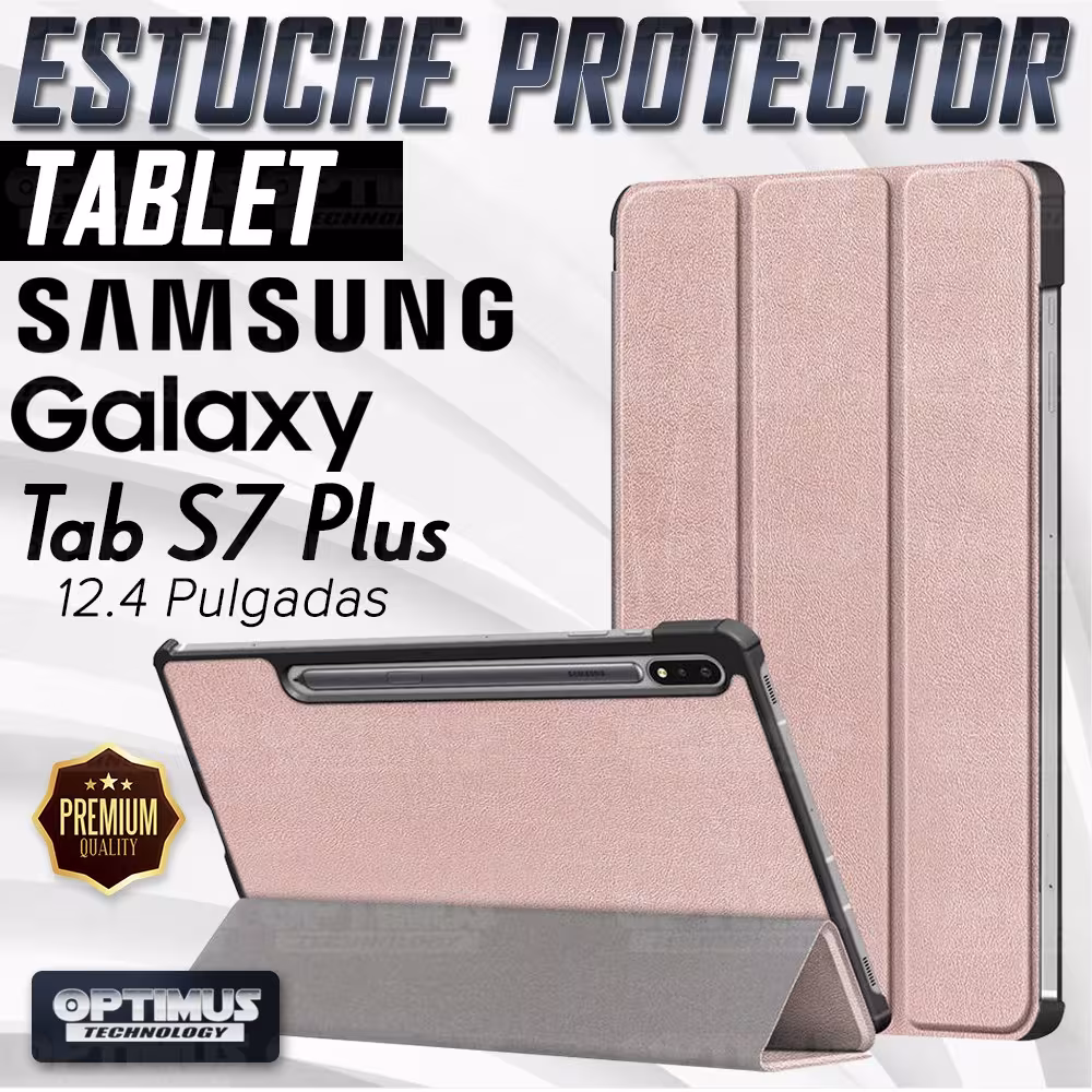 Estuche Case Forro Protector Con Tapa Tablet Samsung Galaxy Tab S7 Plus SM-T970NZWLCOO 12.4 Pulgadas 128GB OPTIMUS TECHNOLOGY™ -