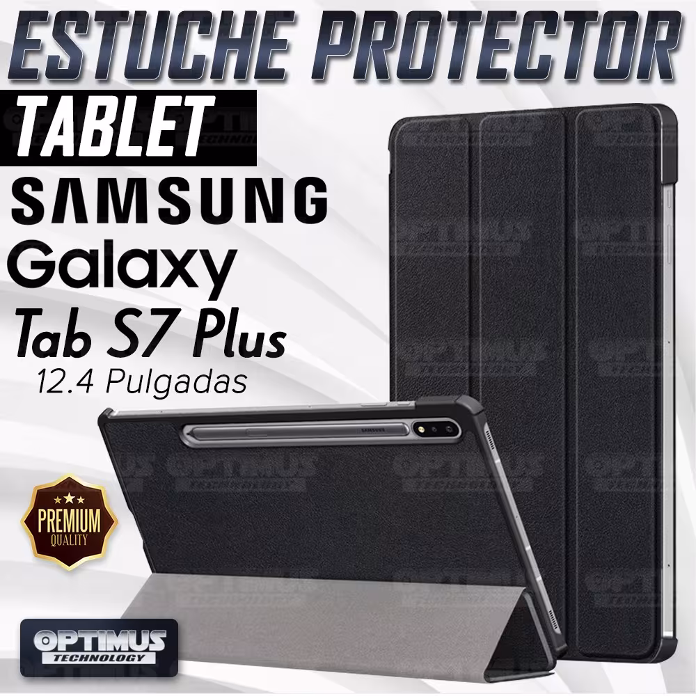 Estuche Case Forro Protector Con Tapa Tablet Samsung Galaxy Tab S7 Plus SM-T970NZWLCOO 12.4 Pulgadas 128GB OPTIMUS TECHNOLOGY™ -