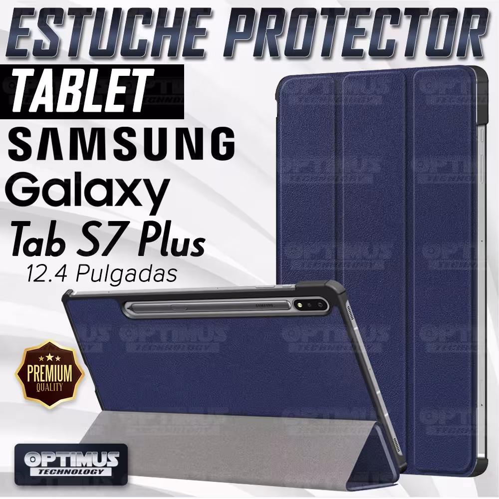 Estuche Case Forro Protector Con Tapa Tablet Samsung Galaxy Tab S7 Plus SM-T970NZWLCOO 12.4 Pulgadas 128GB OPTIMUS TECHNOLOGY™ -