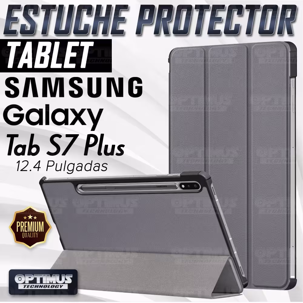 Estuche Case Forro Protector Con Tapa Tablet Samsung Galaxy Tab S7 Plus SM-T970NZWLCOO 12.4 Pulgadas 128GB OPTIMUS TECHNOLOGY™ -