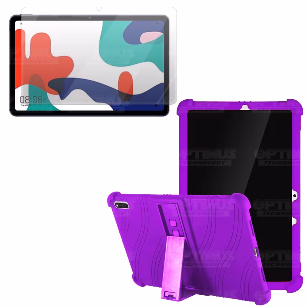 Kit Vidrio templado y Estuche Protector de goma antigolpes con soporte Tablet Huawei matepad 10.4 OPTIMUS TECHNOLOGY™ - 21