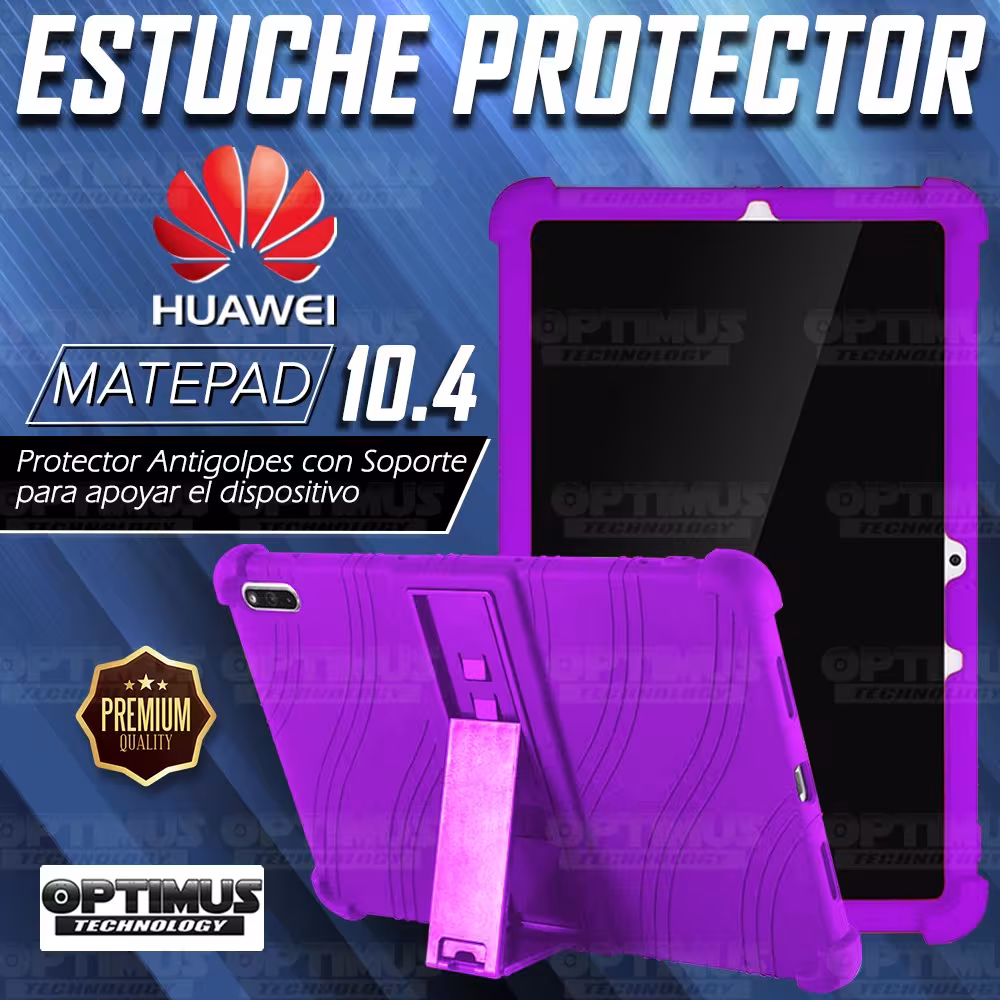 Kit Vidrio templado y Estuche Protector de goma antigolpes con soporte Tablet Huawei matepad 10.4 OPTIMUS TECHNOLOGY™ - 23