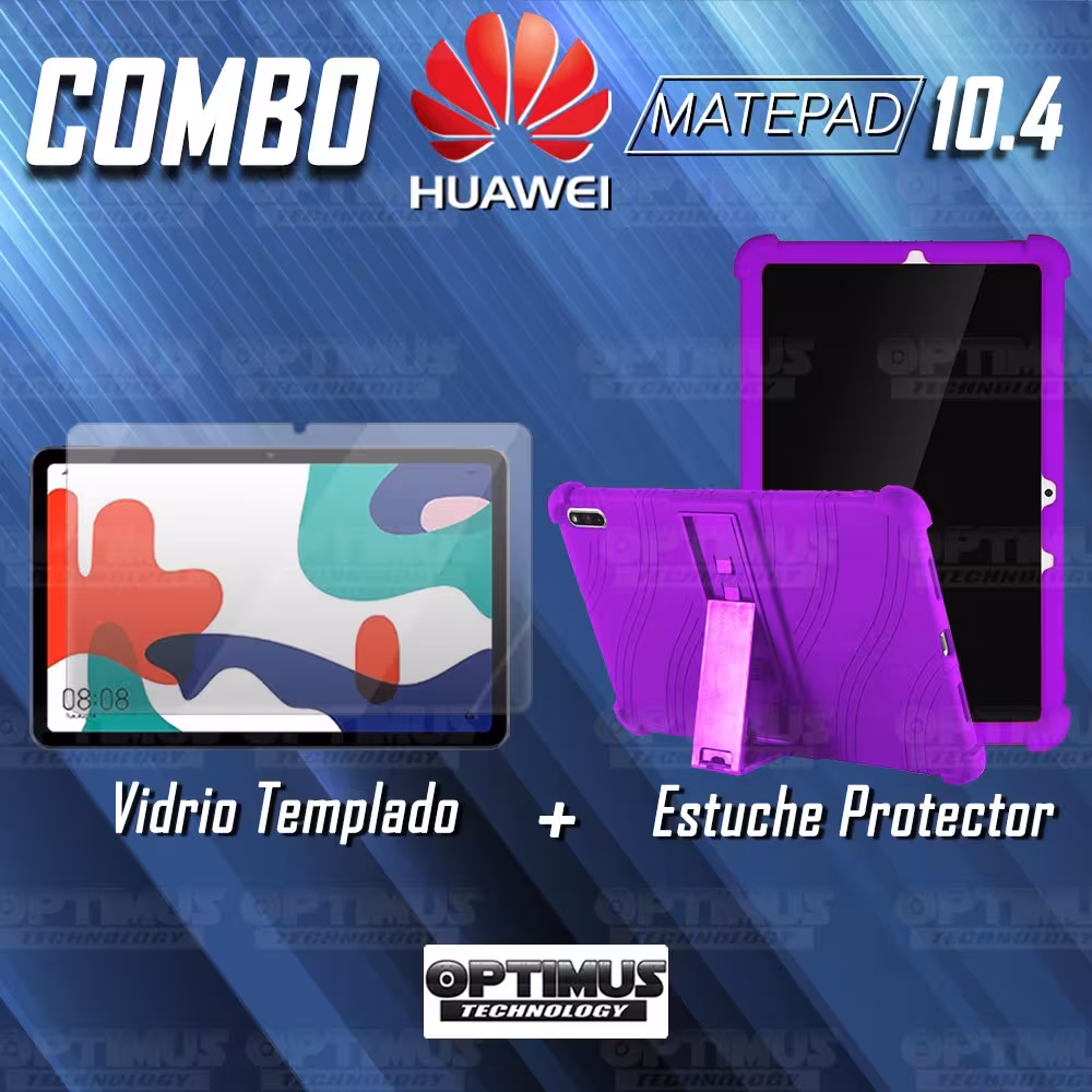 Kit Vidrio templado y Estuche Protector de goma antigolpes con soporte Tablet Huawei matepad 10.4 OPTIMUS TECHNOLOGY™ - 22