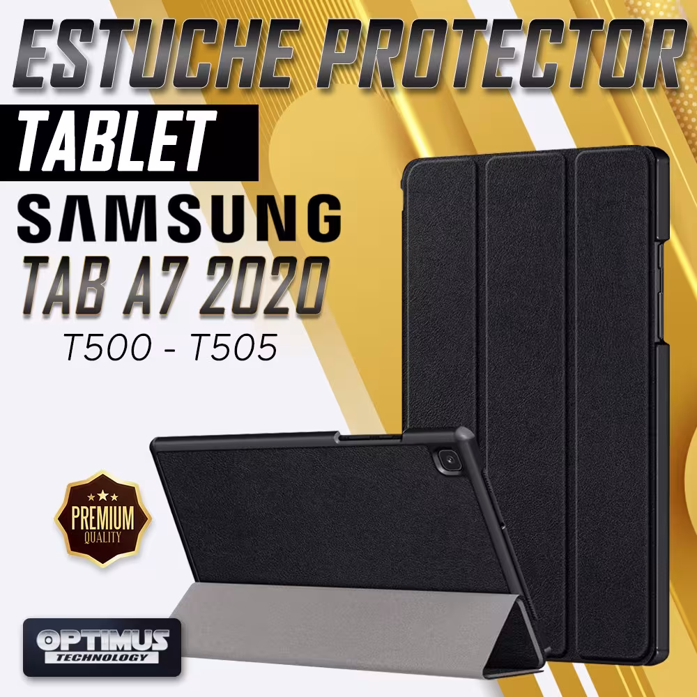Kit Vidrio Cristal Templado Y Estuche Case Protector para Tablet Samsung Galaxy Tab A7 10.4 2020 T500 - T505 OPTIMUS TECHNOLOGY™