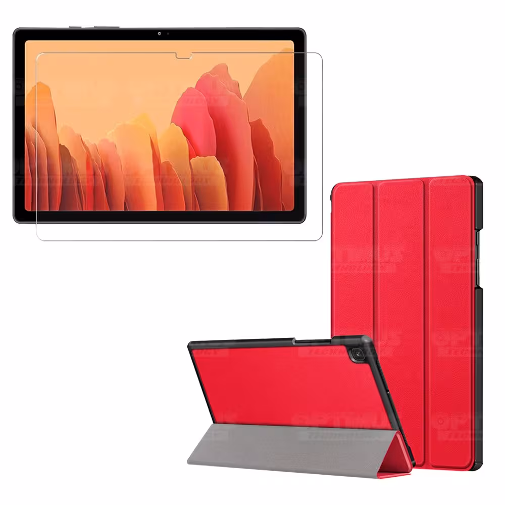Kit Vidrio Cristal Templado Y Estuche Case Protector para Tablet Samsung Galaxy Tab A7 10.4 2020 T500 - T505 OPTIMUS TECHNOLOGY™