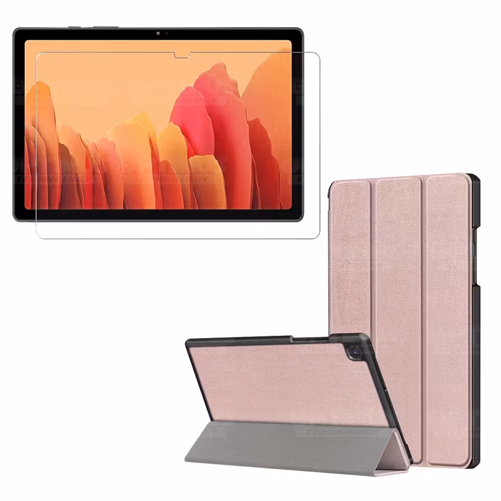 Kit Vidrio templado + Case Forro Protector + Teclado y Mouse Ratón Bluetooth para Tablet Samsung Galaxy Tab A7 10.4 2020 T500 OP