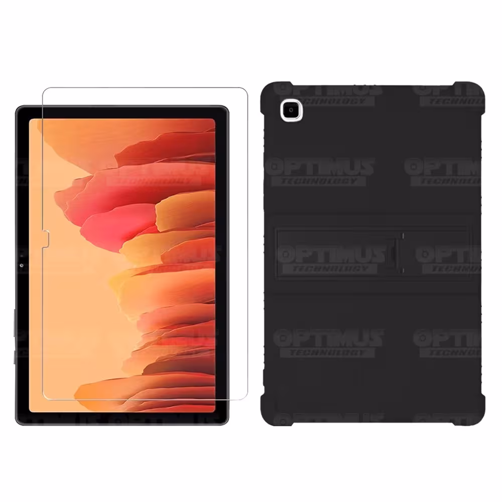 Kit Vidrio templado + Estuche Protector Goma + Teclado y Mouse Bluetooth para Tablet Samsung Galaxy Tab A7 10.4 2020 T500 - T505