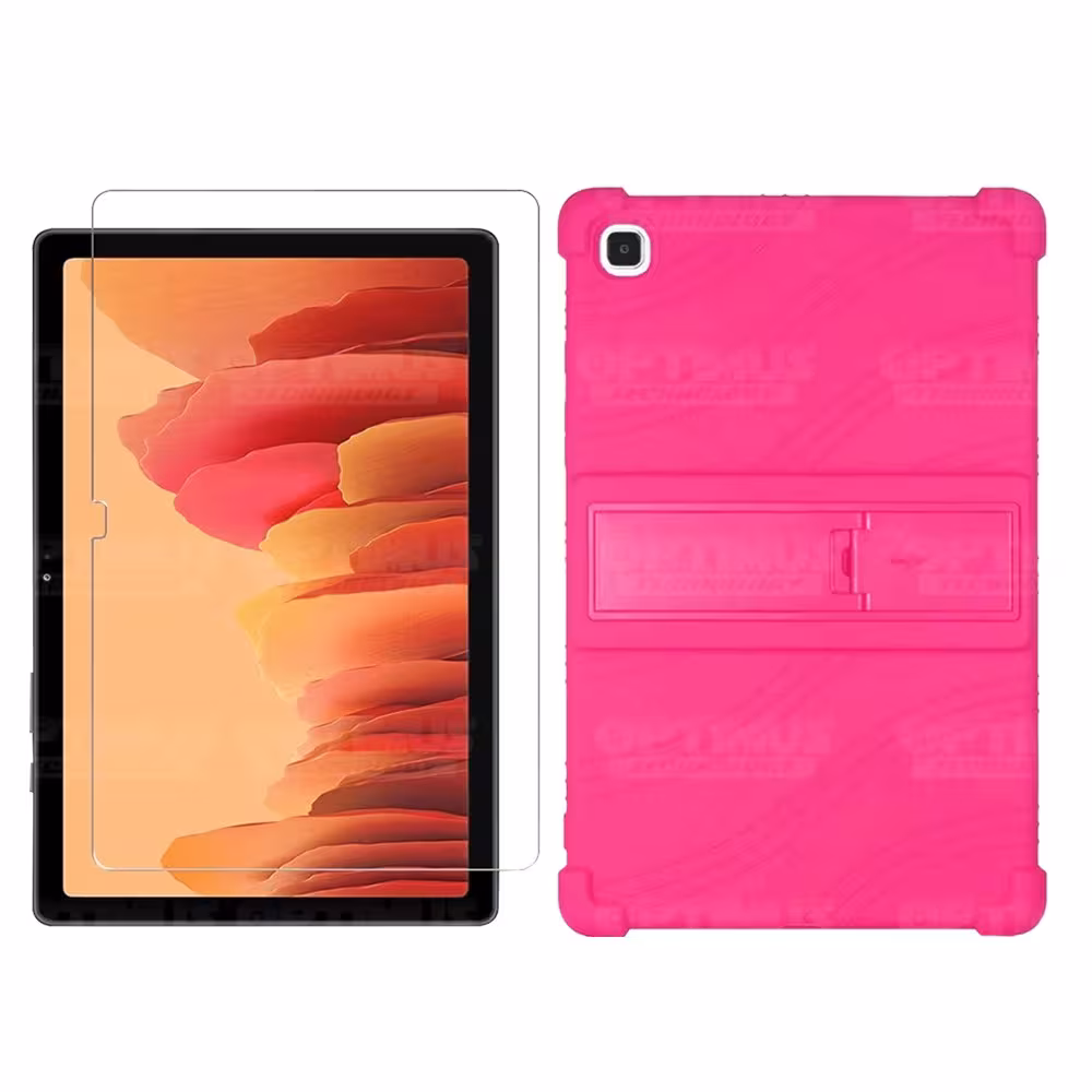 Kit Vidrio templado + Estuche Protector Goma + Teclado y Mouse Bluetooth para Tablet Samsung Galaxy Tab A7 10.4 2020 T500 - T505