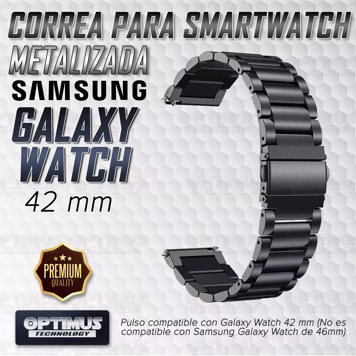 Correa Banda de Metal Magnética Acero Inoxidable 20mm reloj Smartwatch Samsung Galaxy Watch 42mm OPTIMUS TECHNOLOGY™ - 5