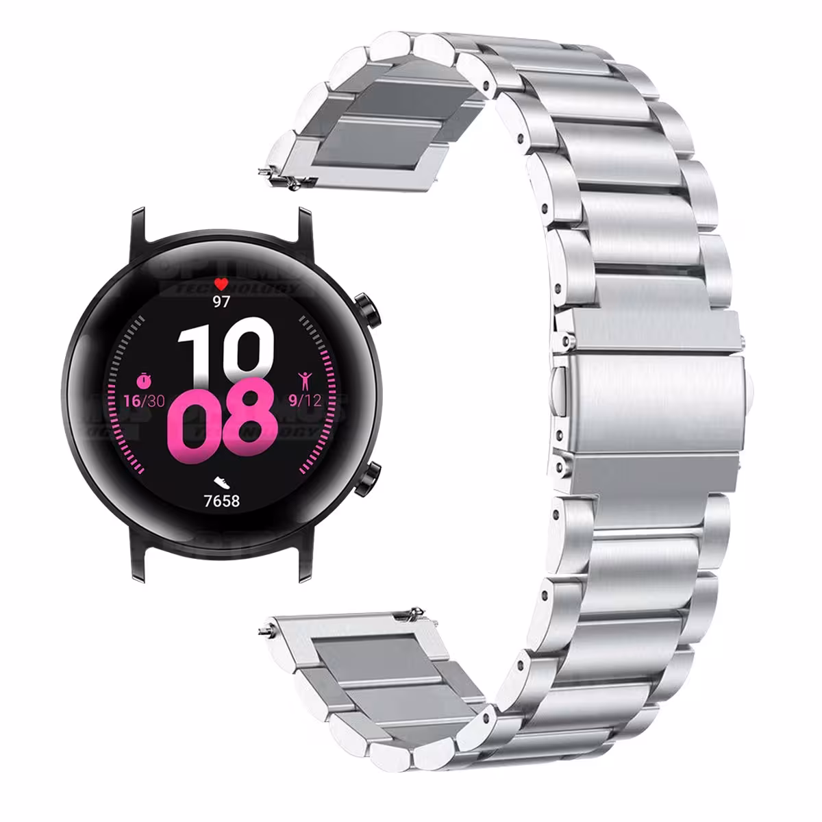 Correa Banda de Metal Magnética Acero Inoxidable 20mm reloj Huawei GT2 42mm | OPTIMUS TECHNOLOGY™ | CRR-MTL-GT-42 |