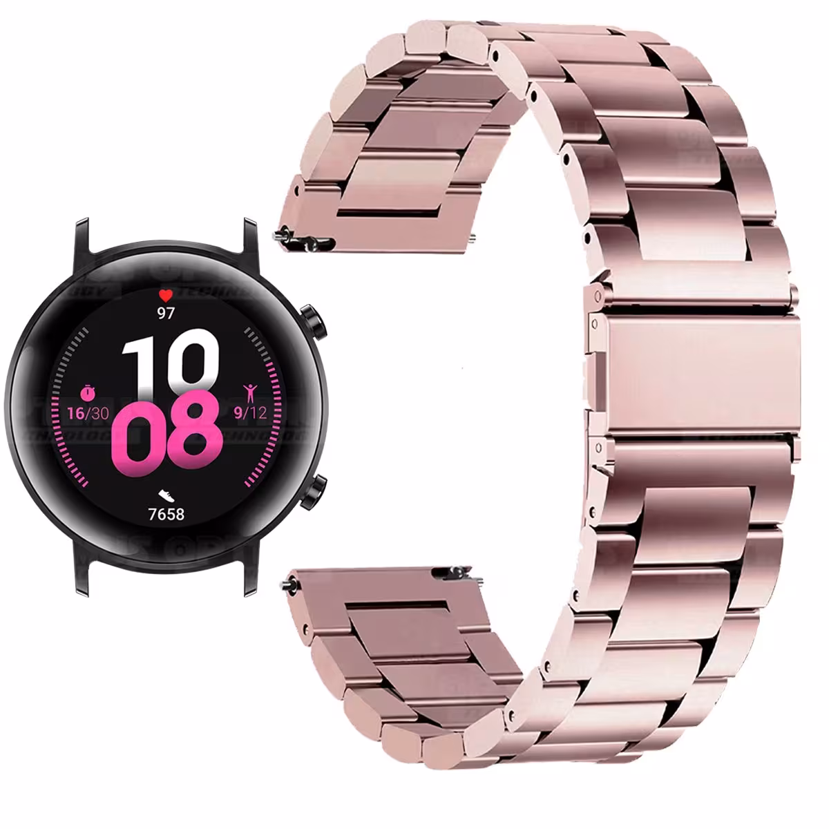 Correa Banda de Metal Magnética Acero Inoxidable 20mm reloj Huawei GT2 42mm | OPTIMUS TECHNOLOGY™ | CRR-MTL-GT-42 |