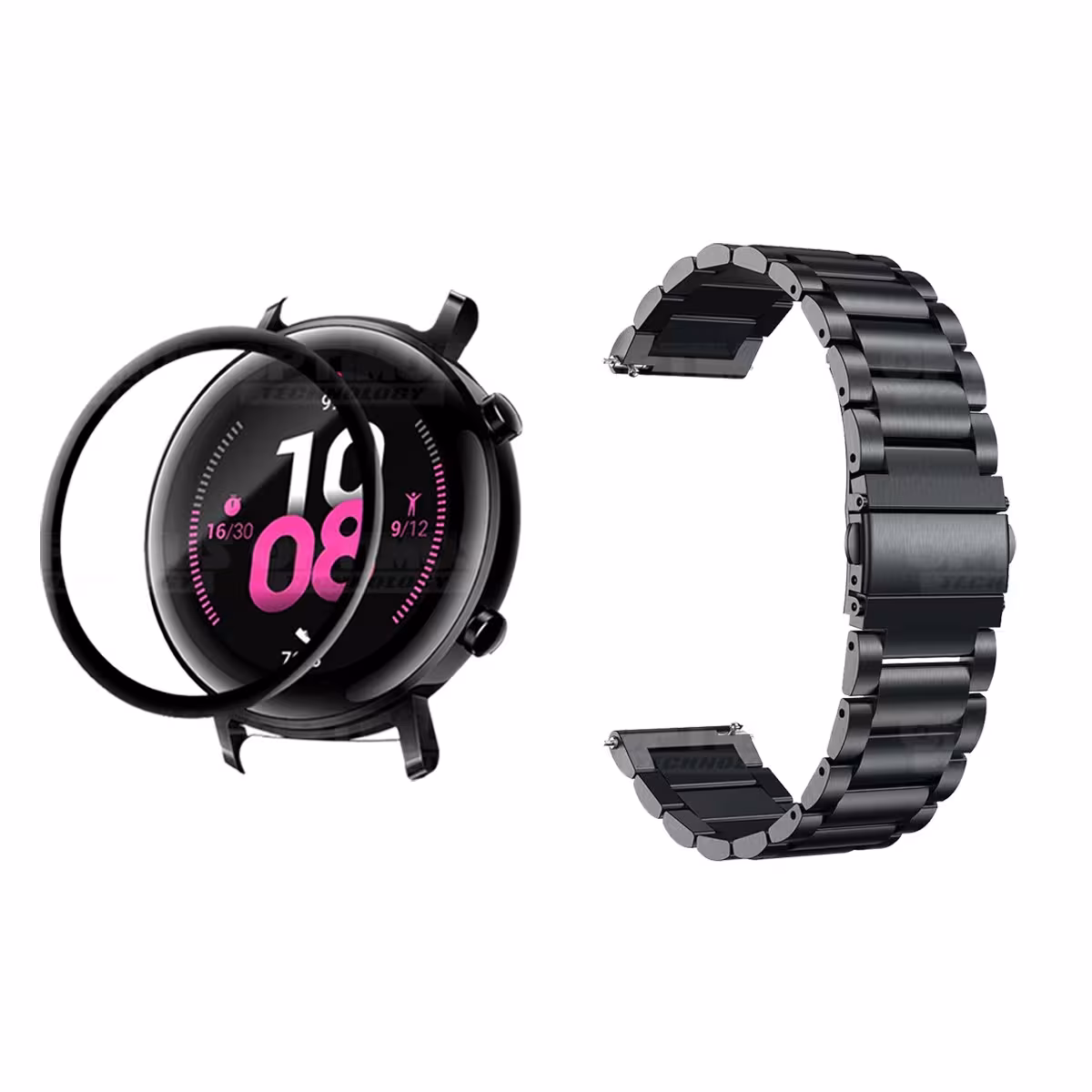 Vidrio templado cerámico Y Correa De Metal Acero Inoxidable Smartwatch Reloj Inteligente Huawei GT2 42mm OPTIMUS TECHNOLOGY™ - 1