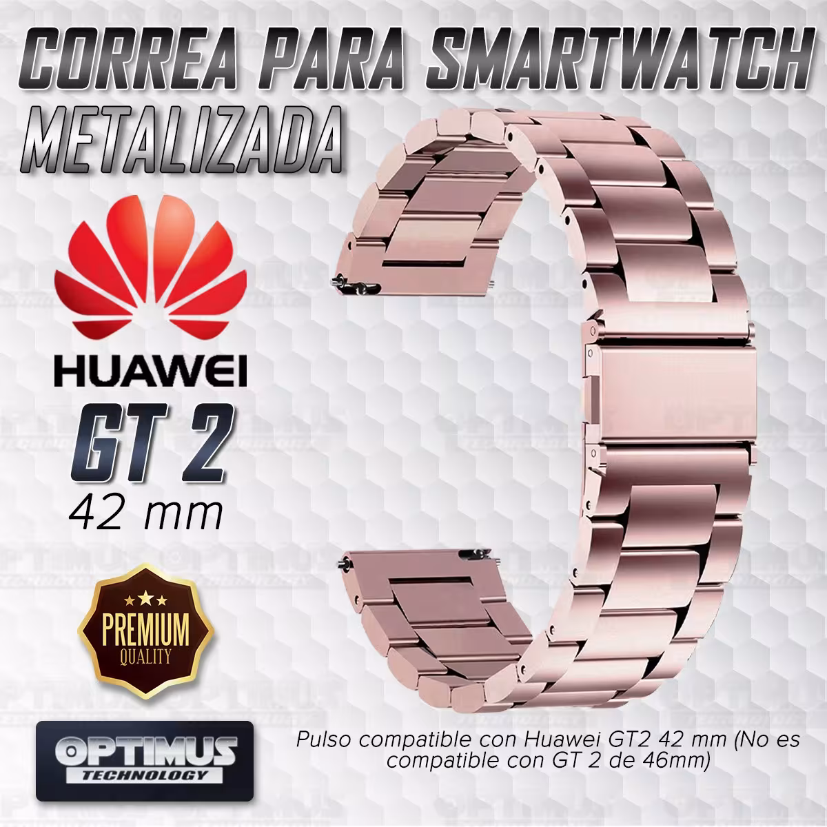 Vidrio templado cerámico Y Correa De Metal Acero Inoxidable Smartwatch Reloj Inteligente Huawei GT2 42mm OPTIMUS TECHNOLOGY™ - 1