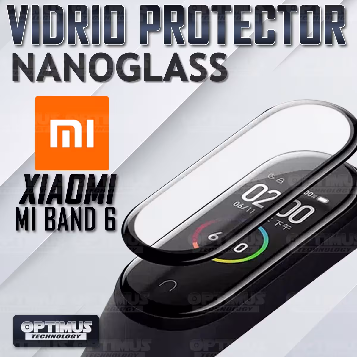 Vidrio Templado Protector Cerámico Para Reloj Smartwatch Xiaomi Mi Band 6 | OPTIMUS TECHNOLOGY™ | VTP-CR-XMI-MB6 |