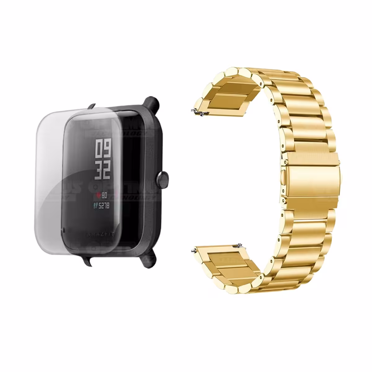 Buff Screen protector Y Correa De Metal Acero Inoxidable Smartwatch Reloj Inteligente Xiaomi Amazfit Bip OPTIMUS TECHNOLOGY™ - 5