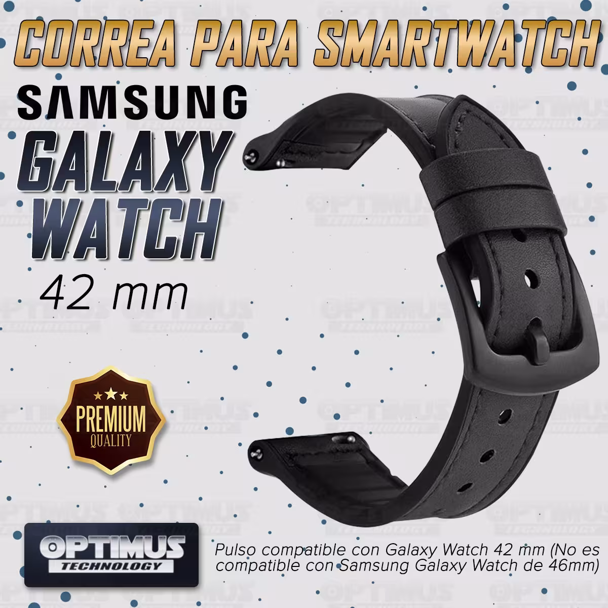 Pulso Manilla Correa De Cuero 20mm Smartwatch Samsung Galaxy Watch 42mm | OPTIMUS TECHNOLOGY™ | CRR-CRO-GLX-42 |