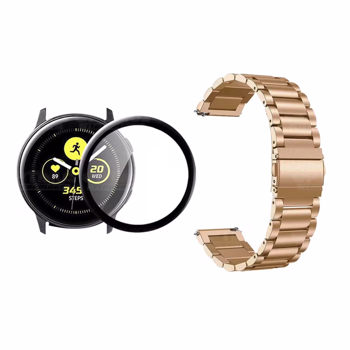 Vidrio templado cerámico Y Correa De Metal Acero Inoxidable Smartwatch Reloj Inteligente Samsung Galaxy Active 40mm OPTIMUS TECH