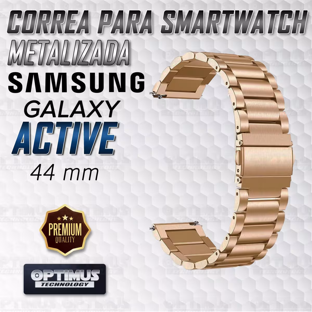 Vidrio templado cerámico Y Correa De Metal Acero Inoxidable Smartwatch Reloj Inteligente Samsung Galaxy Active 44mm OPTIMUS TECH