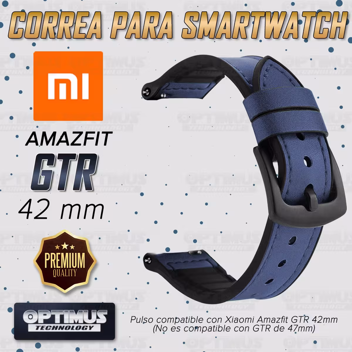 Pulso Manilla Correa De Cuero 20mm Smartwatch Xiaomi Amazfit GTR 42MM | OPTIMUS TECHNOLOGY™ | CRR-CRO-GTR-42 |