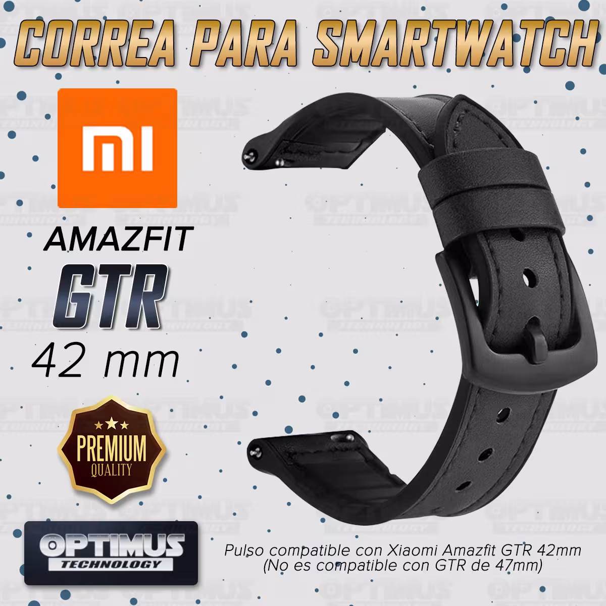 Pulso Manilla Correa De Cuero 20mm Smartwatch Xiaomi Amazfit GTR 42MM | OPTIMUS TECHNOLOGY™ | CRR-CRO-GTR-42 |