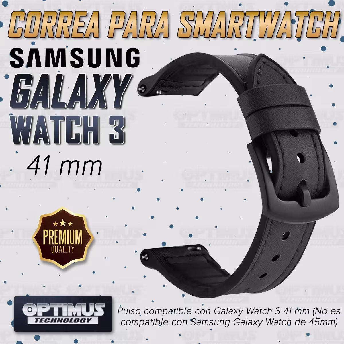 Pulso Manilla Correa De Cuero 20mm Smartwatch Samsung Galaxy Watch 3 41mm | OPTIMUS TECHNOLOGY™ | CRR-CRO-GLX3-41 |
