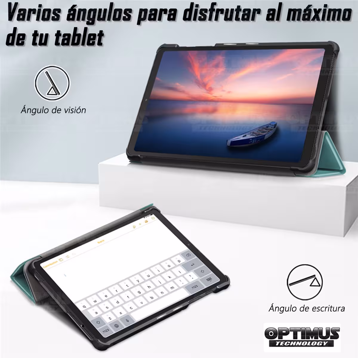 Kit Vidrio Cristal Templado Y Estuche Case Protector para Tablet Samsung Galaxy Tab A7 Lite 8.7 2021 T220 - T225 OPTIMUS TECHNOL