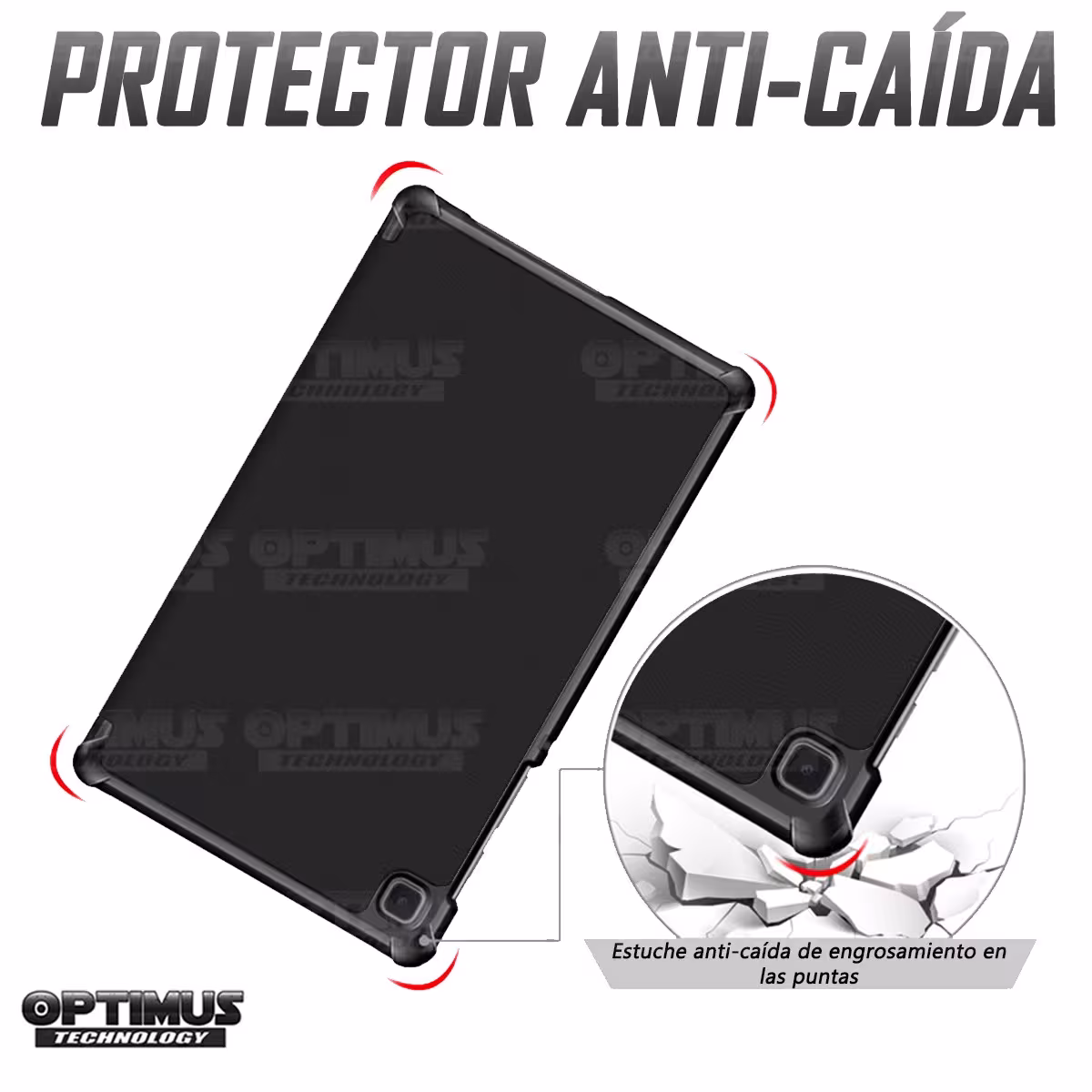 Kit Vidrio Cristal Templado Y Estuche Case Protector para Tablet Samsung Galaxy Tab A7 Lite 8.7 2021 T220 - T225 OPTIMUS TECHNOL
