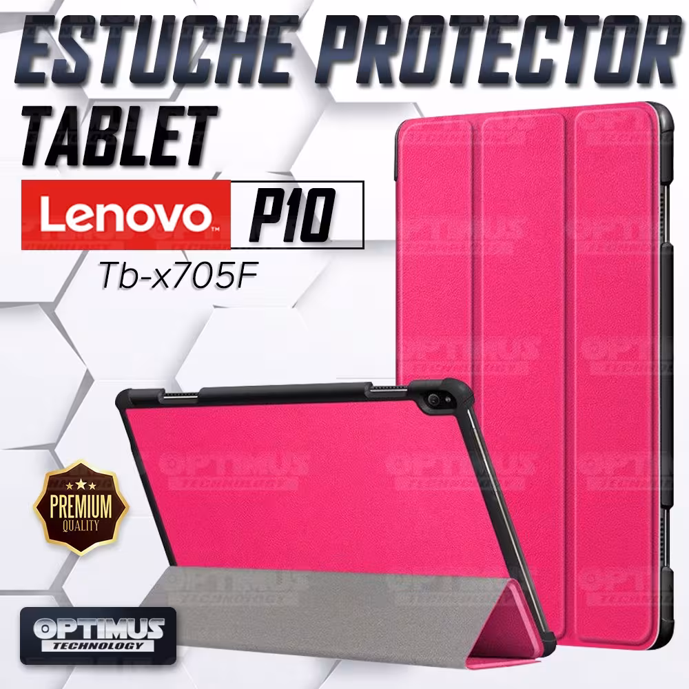 Kit Vidrio Cristal Templado Y Estuche Case Protector para Tablet Lenovo Tab P10 TB-X705F ZA440073SE OPTIMUS TECHNOLOGY™ - 3