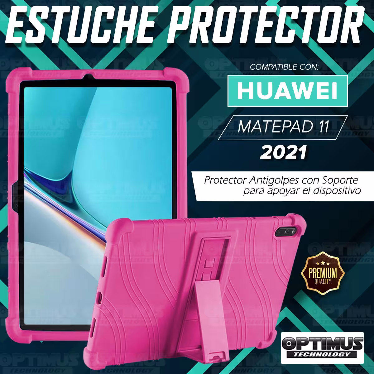 Estuche Case protector de goma Tablet Huawei MatePad 11 2021 DBY-W09 - DBY-L09 Anti golpes con soporte