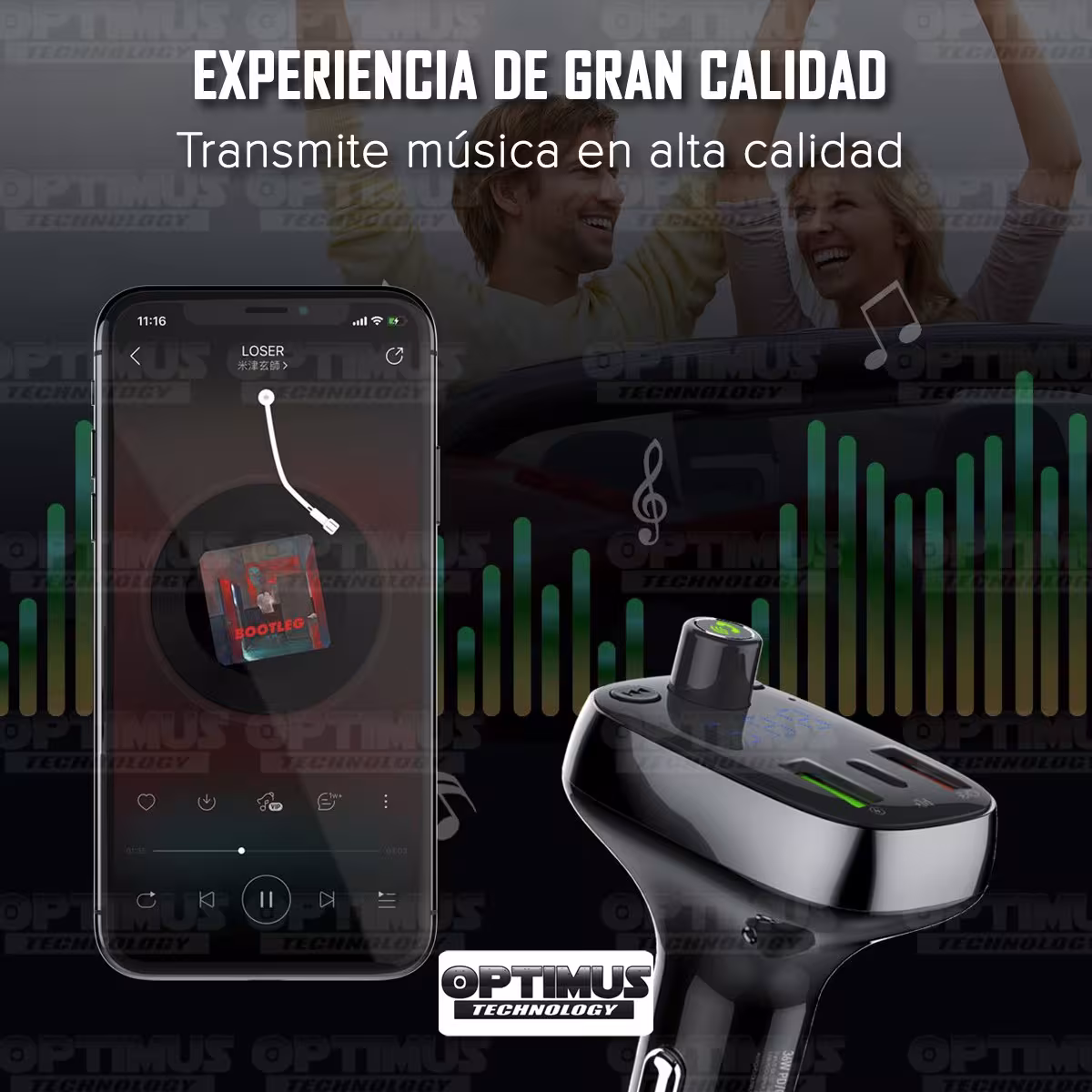 Cargador transmisor radio FM bluetooth 5.0 para carro automóvil Vehículos Camiones de tres puertos 2USB + 1Tipo C LIDNIO Charger