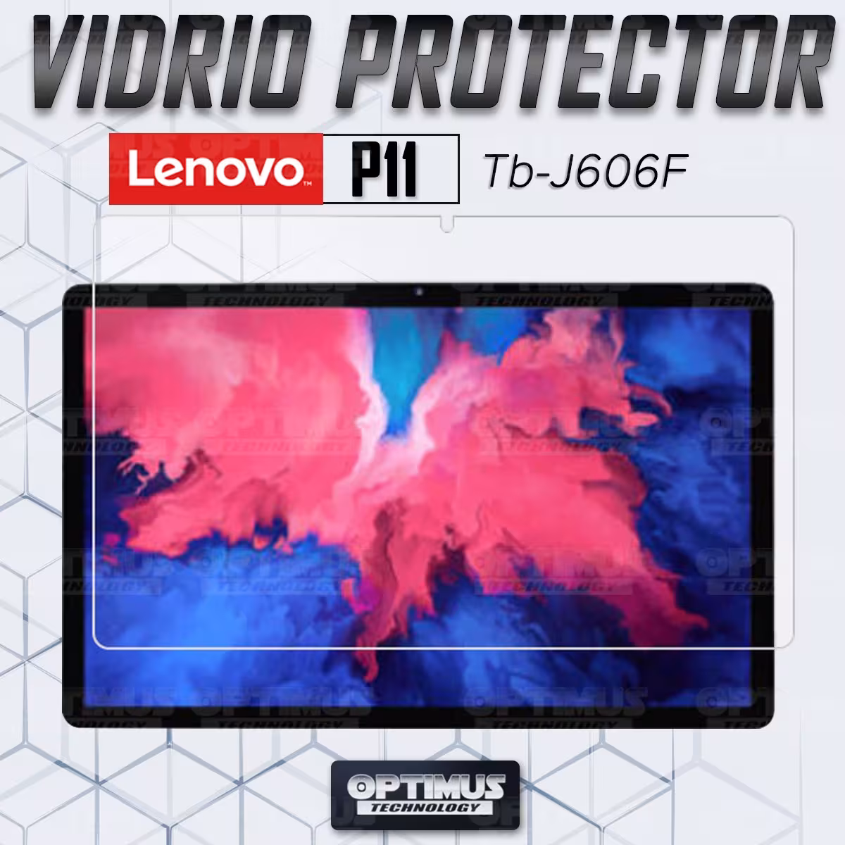 Vidrio Cristal Templado Protector Tablet Lenovo P11 2020 Tb-J606F | OPTIMUS TECHNOLOGY™ | VTP-LNV-P11 |