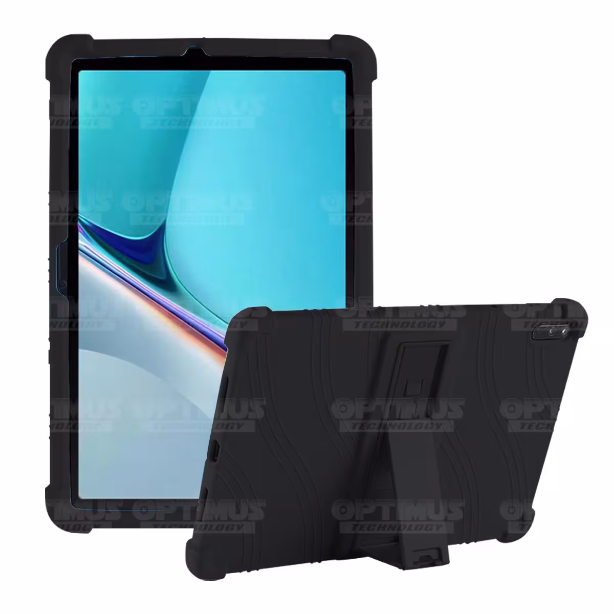 Kit Vidrio templado y Estuche Protector de goma antigolpes con soporte Tablet Huawei MatePad 11 2021 DBY-W09 - DBY-L09 OPTIMUS T