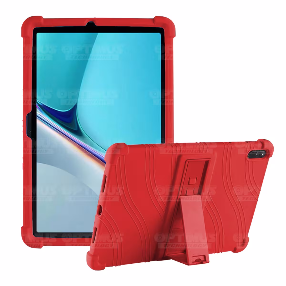 Kit Vidrio templado y Estuche Protector de goma antigolpes con soporte Tablet Huawei MatePad 11 2021 DBY-W09 - DBY-L09 OPTIMUS T