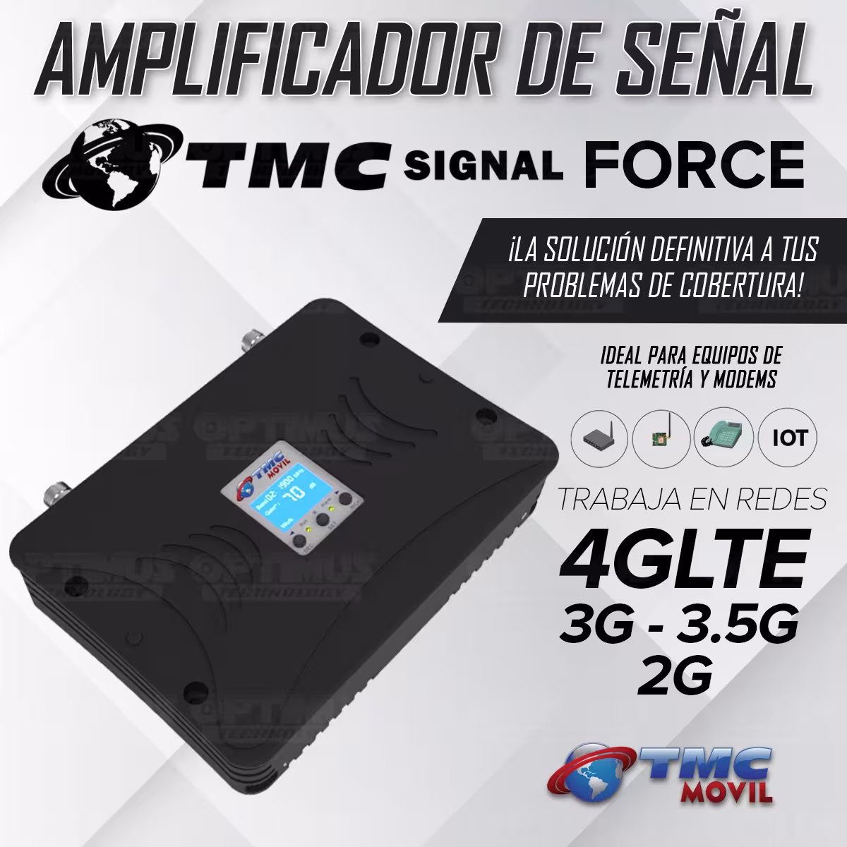 KIT Amplificador De Señal Celular TMC Signal FORCE Repetidor Redes 4GLTE con antenas | TMC MOVIL | 669553 |