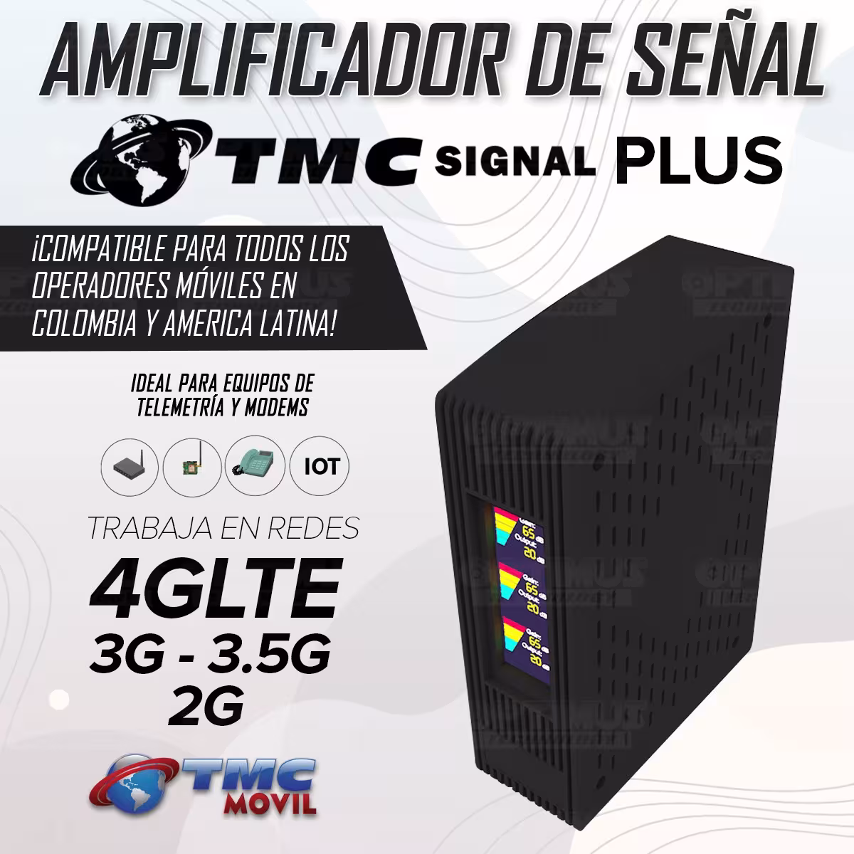 KIT Amplificador De Señal Celular TMC Signal PLUS Repetidor Redes 4GLTE con antenas | TMC MOVIL | 669502 |