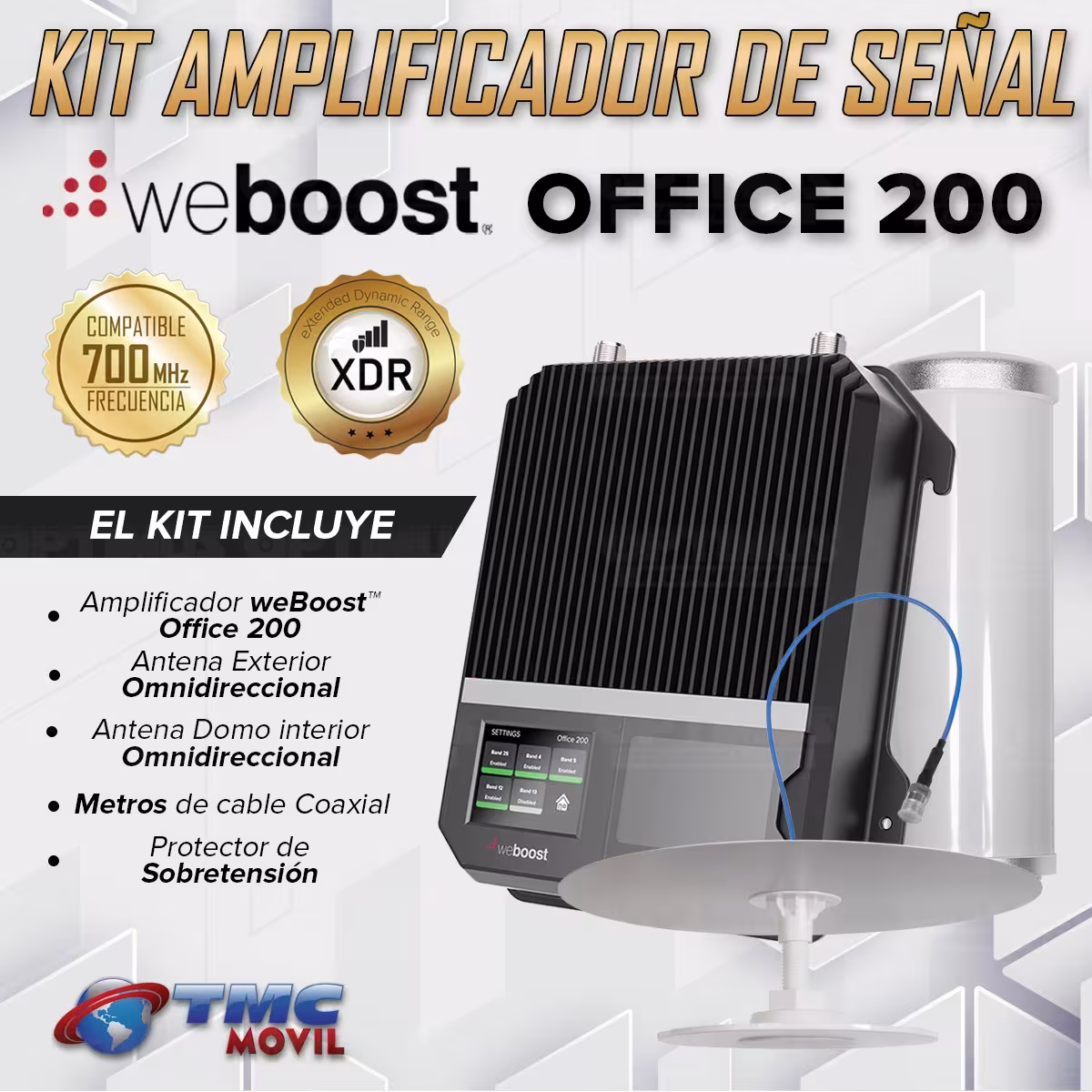 KIT Amplificador De Señal Celular weBoost Office 200 (530047) Repetidor Redes 5G 4GLTE con antenas | WEBOOST COLOMBIA | 669650 |